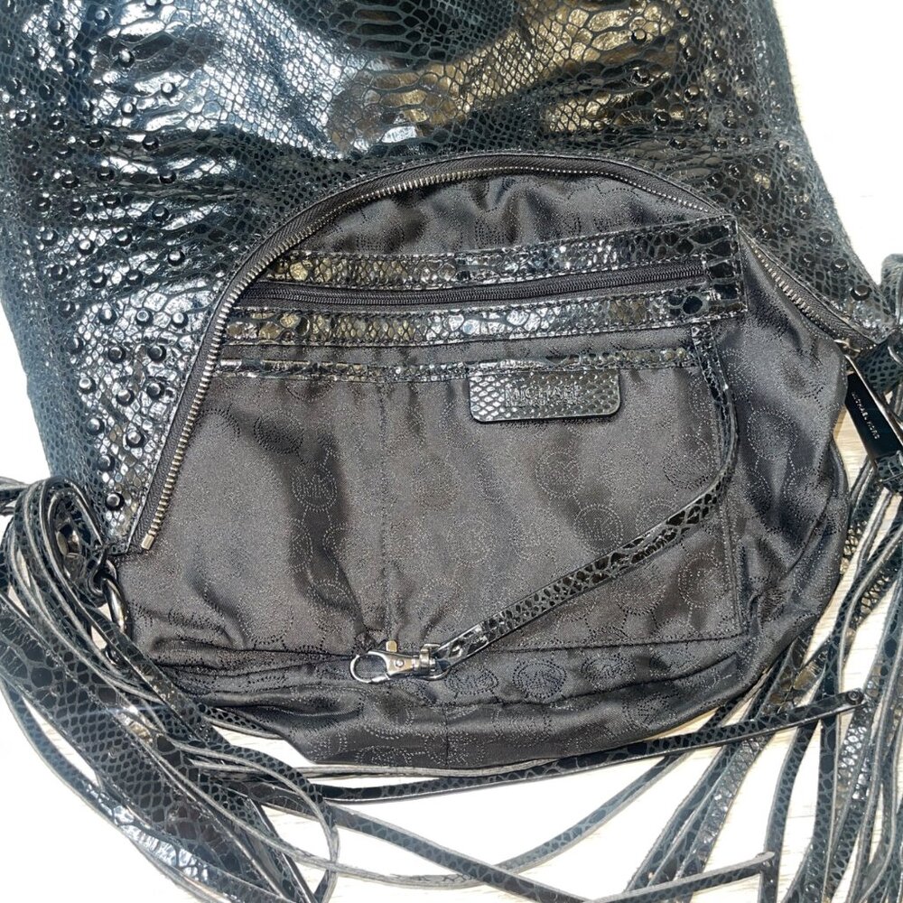 Michael Kors Rhea Crystal Black Python Leather St… - image 10